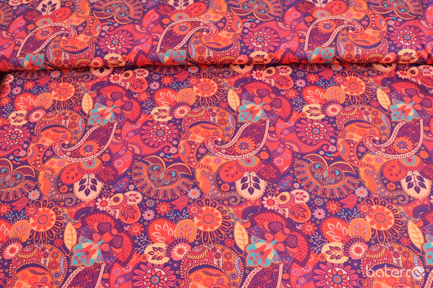 #14PV Orient červený /92% Polyester, 8% Elastan/ 300g