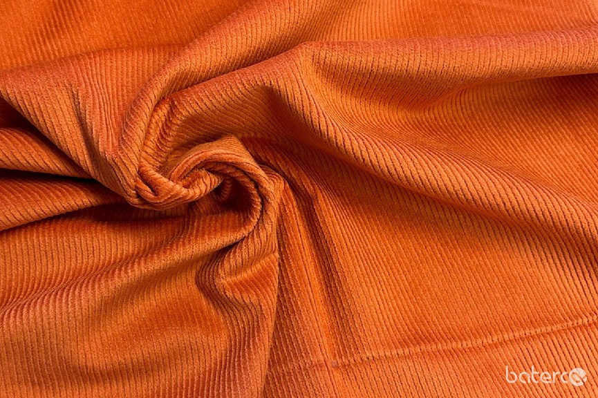 #D224 Oranžový manšestr - velmi pružný a měkký /97% bavlna, 3% elastan/