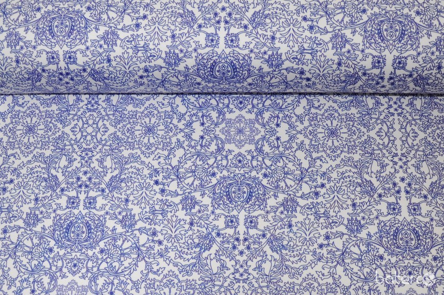 #19PV Bílo-fialový vzor /92% Polyester, 8% Elastan/300g