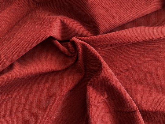 #335 Cihlovo - hnědý manšestr /100% bavlna, úzké žebro/