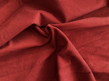 #335 Cihlovo - hnědý manšestr /100% bavlna, úzké žebro/