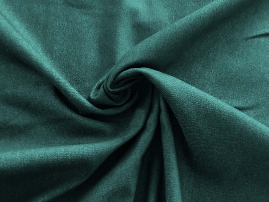 #51 Tmavě zelená džínovina  /65% bavlna, 33% polyester, 2% elastan/